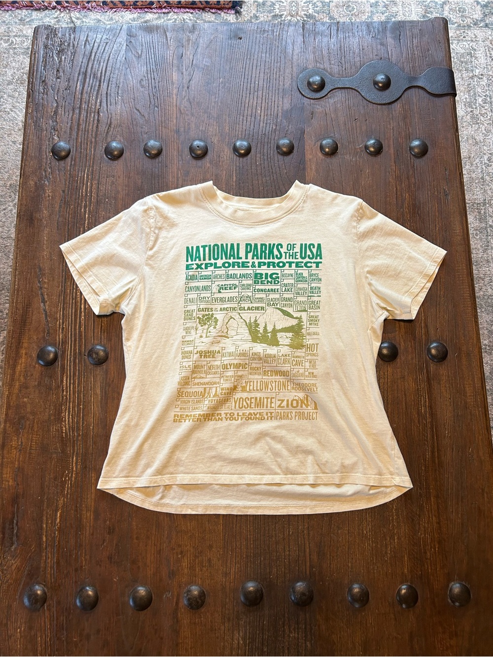 Parks Project Cream Short-Sleeve Tee with Green & Gold National Parks Graphic